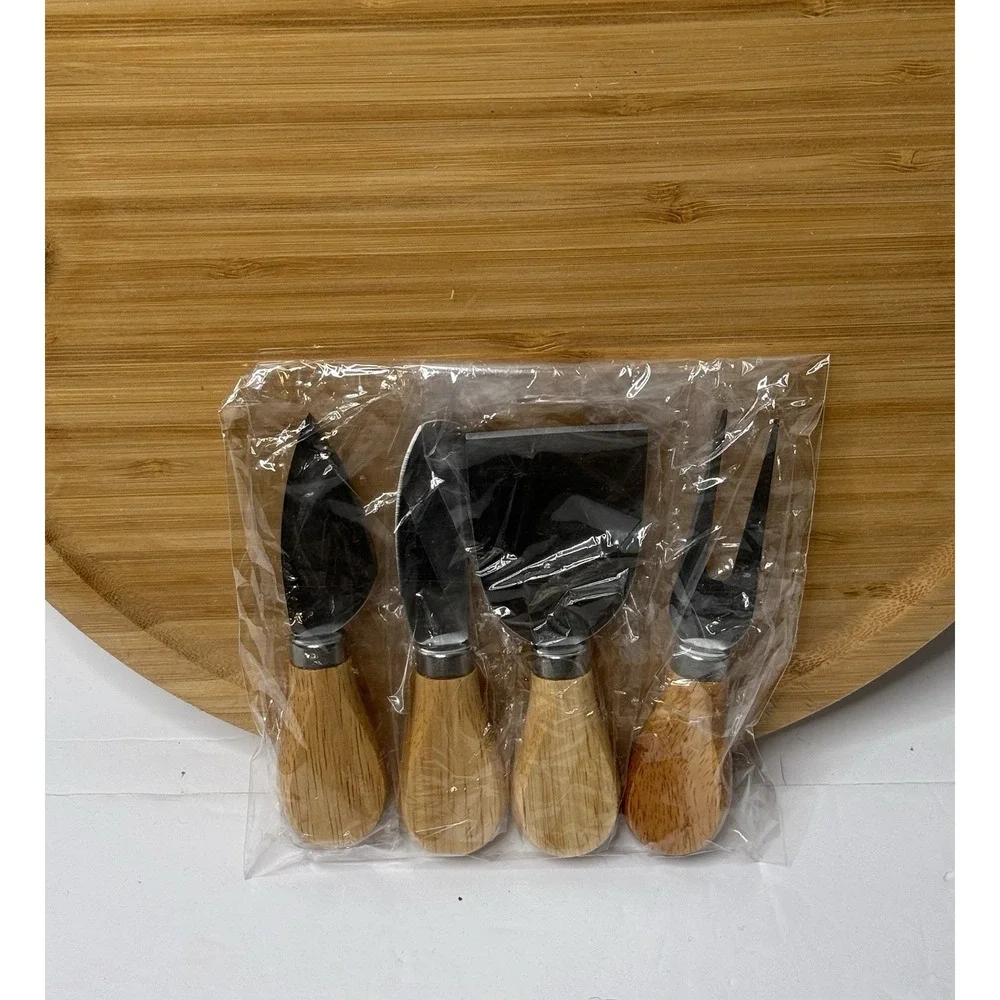 Charcuterie Board Knife Set Wooden Heart Cheese Server Set Party Hostess‎ New